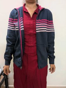 Striped Zip-Up Hoodie