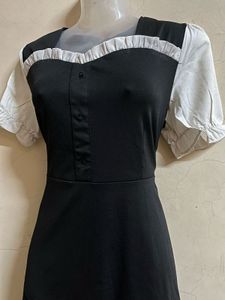 Korean Pintrest Black Flared One Piece