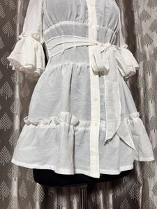 White Ruffle Dress