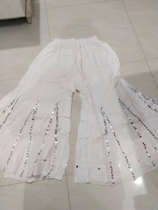 White Worked Plazzo