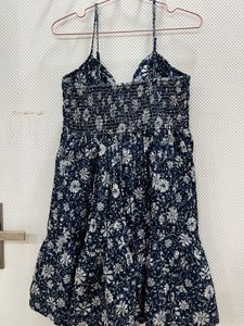 Boho Floral Navy Blue Summer Dress 🌿