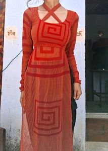 Sheer Red Stylish Kurta