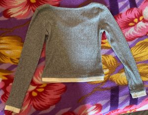 Lace Detail Ribbed Long Sleeve Top