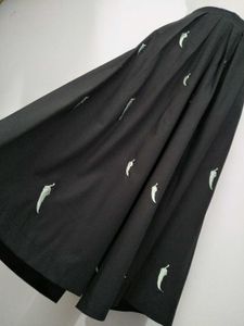 Black Embroidered Culottes