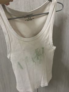 White Cropped Tank