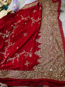 red ♥️ zardozi aari  vintage heavy work saree 😍