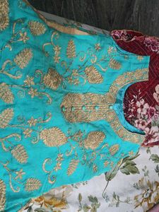 Elegant Blue &amp; Gold Kurta