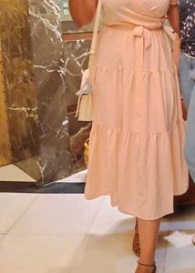 Peach Tiered Dress