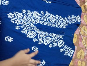 Blue Embroidered Kurti