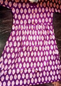 XXL Floral Print Purple Dress