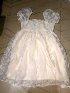 White Floral Puff Sleeve Dress