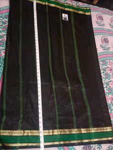 Elegant Black And Green Saree