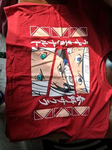 Maroon Anime Graphic T-Shirt