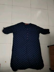 Navy Blue Printed Top