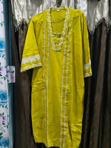 Elegant Yellow Kurta with Free gift
