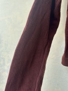 brown Cropped Cardigan