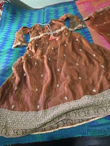 Elegant Brown Embellished Ethnic Gown