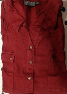 Gia Curves Maroon Shirt