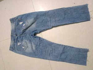 Ripped Distressed Fishnet Boyfriend Jeans