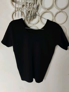 Black Ribbed Top