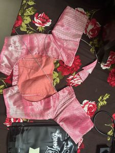 Pink silk Saree