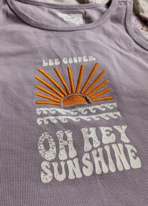 Lee Cooper Graphic Sleeveless Ribbed T Shirt