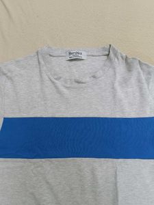 Men White Blue Sweatshirt/Sweater