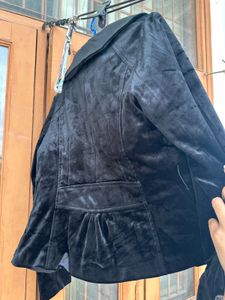 Black short over coat
