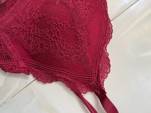 Burgundy Lace Bra