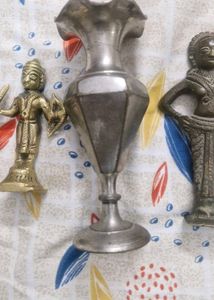 Antique Metal Figurine and Vase Collection