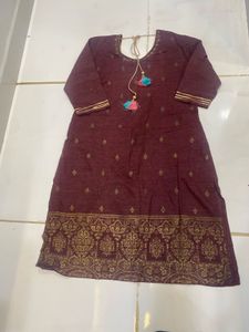 Burgundy & Gold Kurti