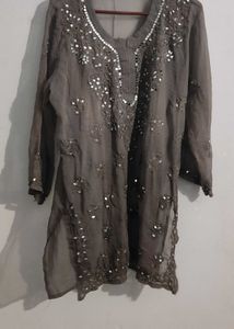 Ombre Chikankari Mirror Work Garara Set
