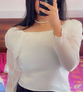 Sheer White Crop Top