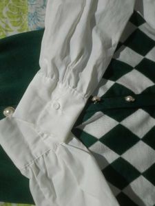 Argyle Knit Top with Blouse