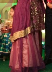 Purple &amp; Gold Heavy Peplum With Skirt