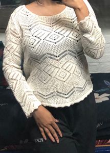 H&amp;M White Net Top😍