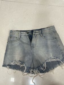 Ripped Denim Shorts