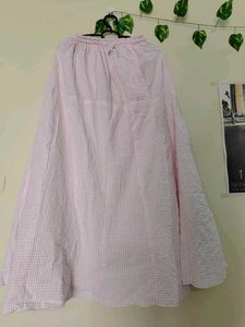 Pink Maxi Checker Skirt