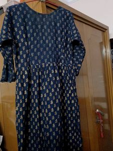 Dark Blue Kurti With 2/3 Sleeves