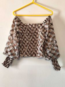 Floral Print Off-Shoulder Top