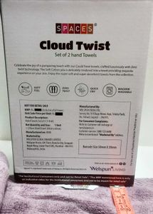 Spaces Cloud Twist Hand Towels (Set of 2)