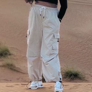 Beige Cargo Pants &amp; Crop Top