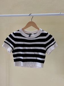 h&m Striped Crop Top