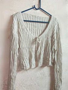 Oversized Cropped Knit Fashion Shrug