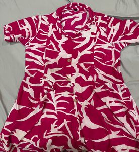 Pink Printed Maternity Dress