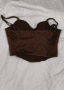Zara Brown Corset Top