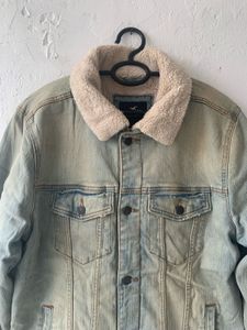 hollister  Denim Jacket with Fur Collar