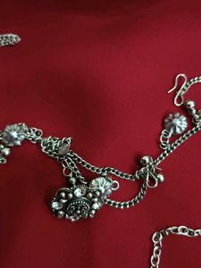 oxidised Necklace and tikla jewellery set
