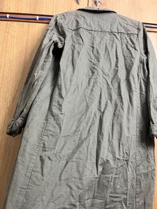 Olive Green Trench Coat Heavy Cotton