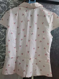 shein Cute Cherry Print Top
